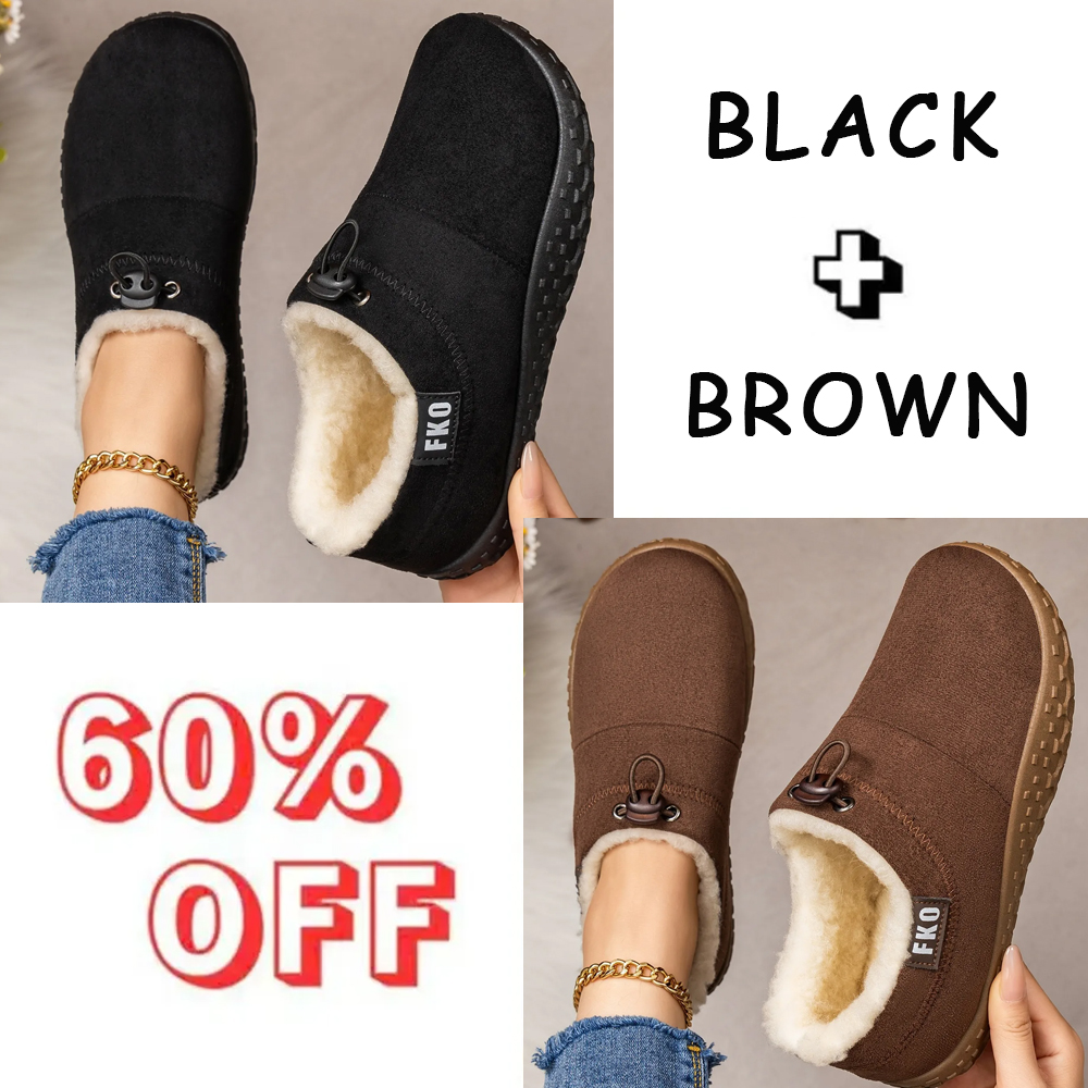 Women’s Warm Plush-Lined Mules – Warm, Comfortable & Non-Slip Winter Shoes