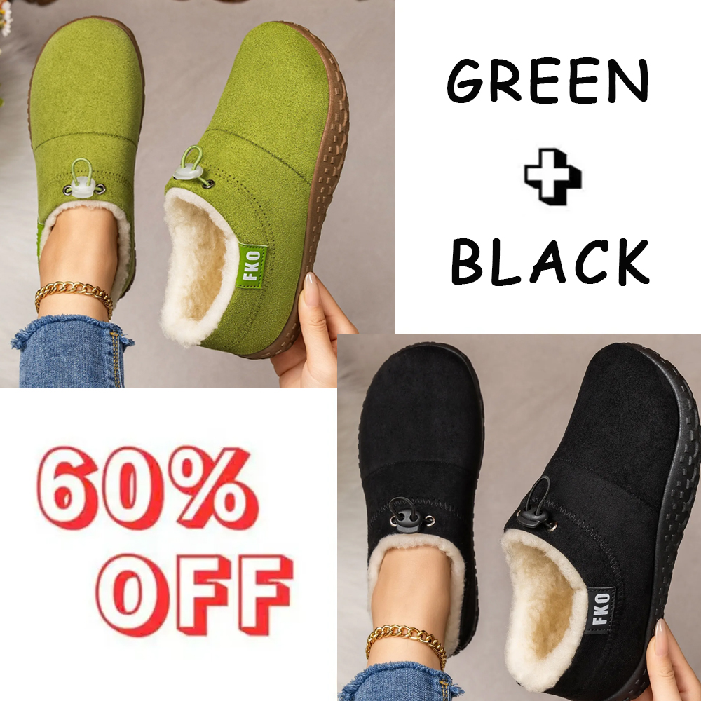 Women’s Warm Plush-Lined Mules – Warm, Comfortable & Non-Slip Winter Shoes
