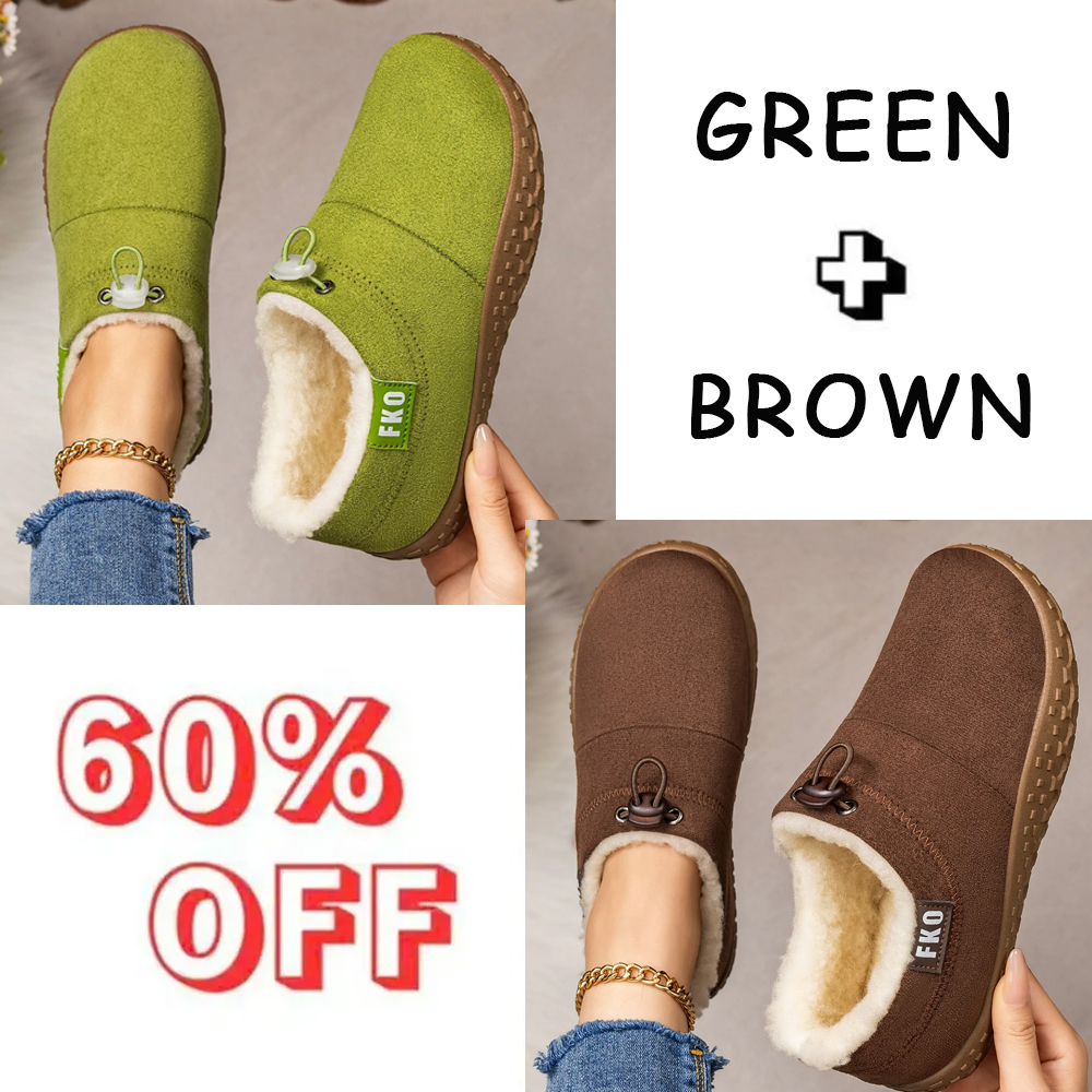 Women’s Warm Plush-Lined Mules – Warm, Comfortable & Non-Slip Winter Shoes