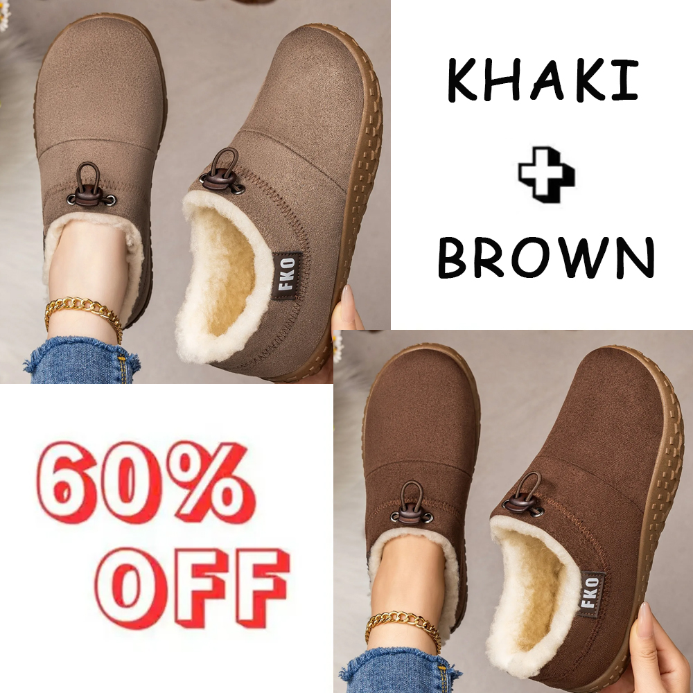 Women’s Warm Plush-Lined Mules – Warm, Comfortable & Non-Slip Winter Shoes