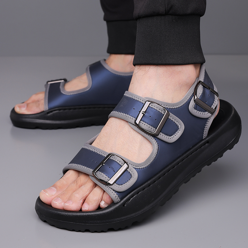 Men's Casual Summer Sandals Adjustable Comfortable Outdoor Hiking Beach Non-Slip Buckle Lightweight Waterproof Slippers