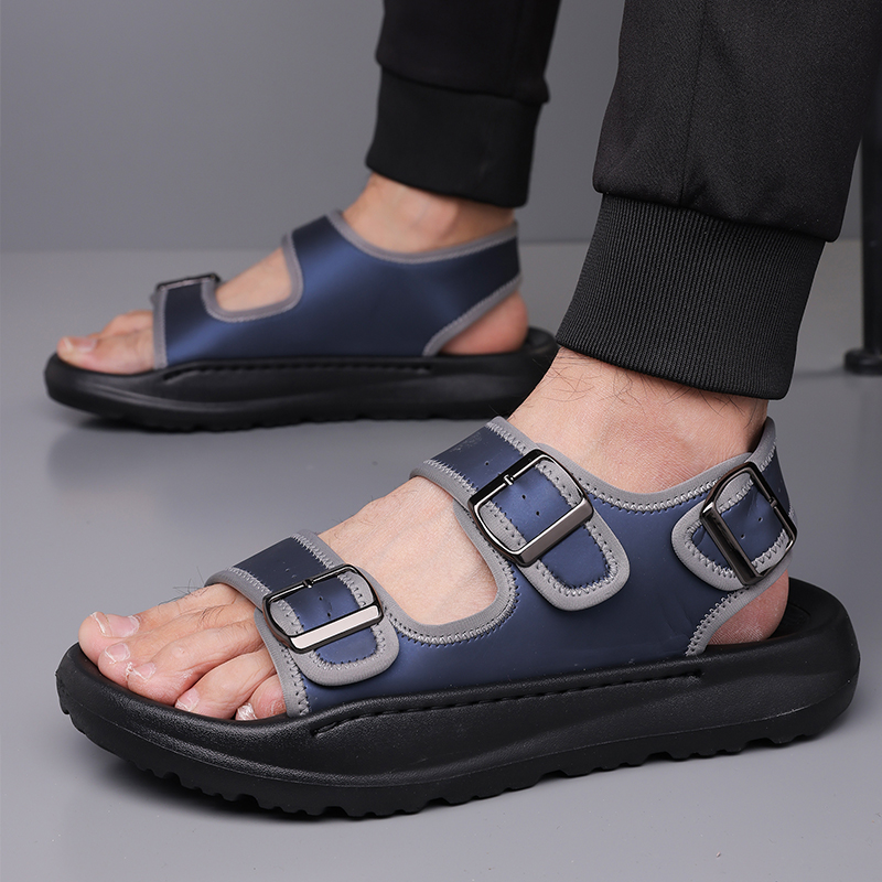 Men's Casual Summer Sandals Adjustable Comfortable Outdoor Hiking Beach Non-Slip Buckle Lightweight Waterproof Slippers