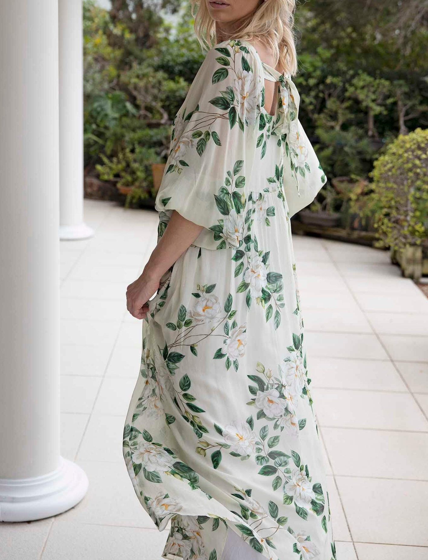 [Copy]New Arrivals🔥 Women's Printed V-Neck Bat Long Sleeve Dress Midi Length  Casual Regular