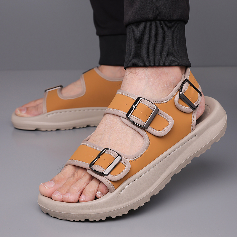 Men's Casual Summer Sandals Adjustable Comfortable Outdoor Hiking Beach Non-Slip Buckle Lightweight Waterproof Slippers