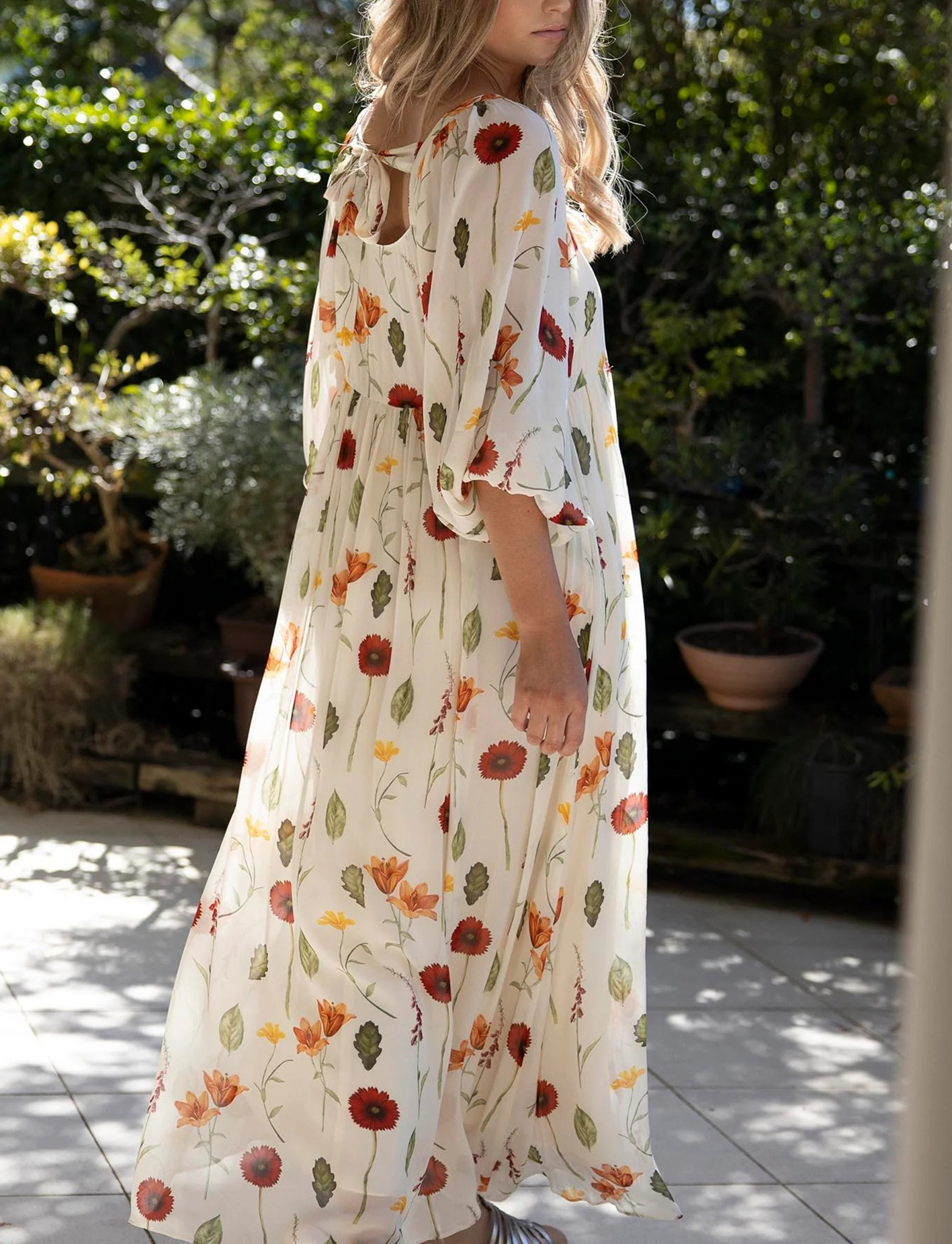 [Copy]New Arrivals🔥 Women's Printed V-Neck Bat Long Sleeve Dress Midi Length  Casual Regular