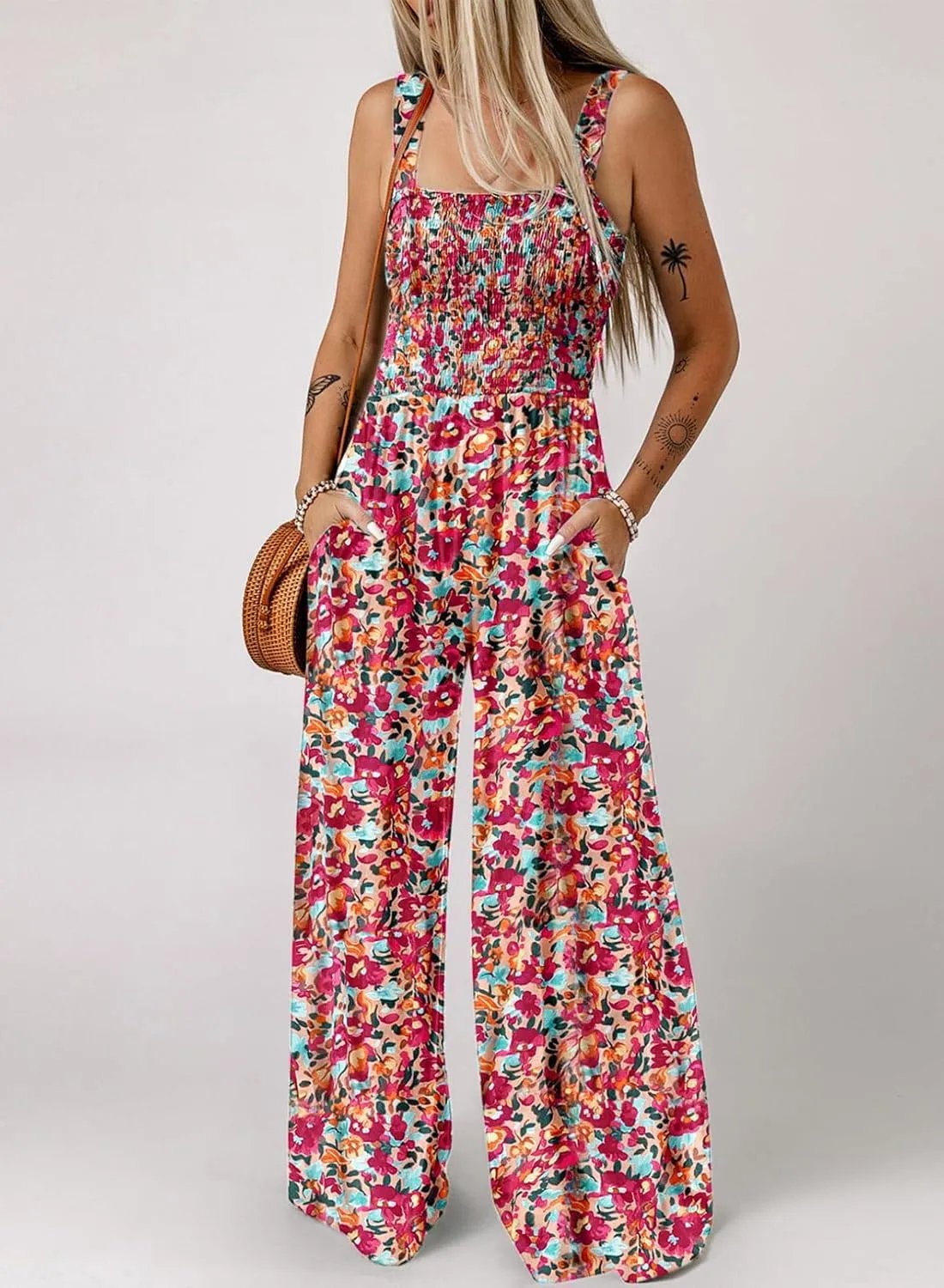 Summer Bestseller 💥💕Women's Casual Print Sleeveless Overalls Jumpsuits
