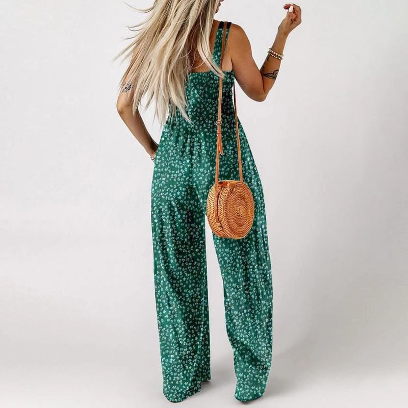Summer Bestseller 💥💕Women's Casual Print Sleeveless Overalls Jumpsuits