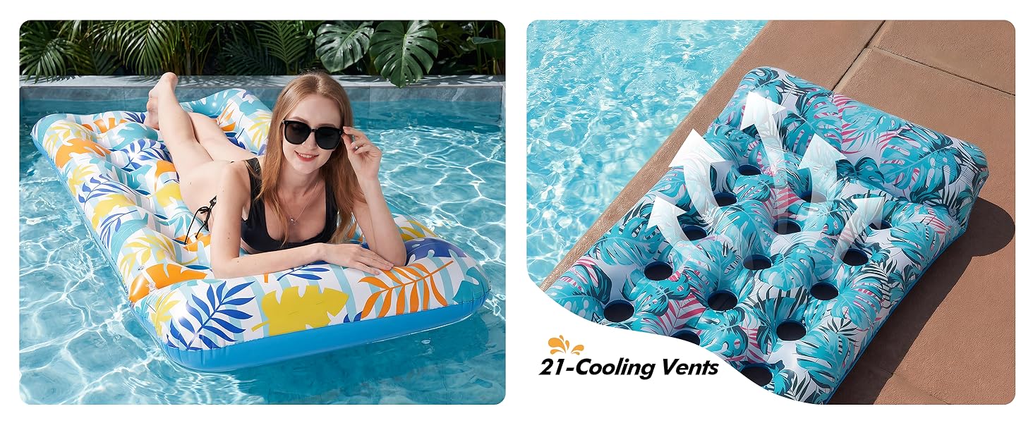 2 Pack Pool Floats with 21 Cooling Vents