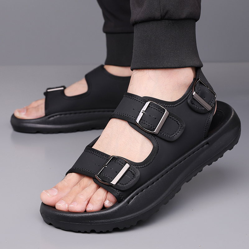 Men's Casual Summer Sandals Adjustable Comfortable Outdoor Hiking Beach Non-Slip Buckle Lightweight Waterproof Slippers
