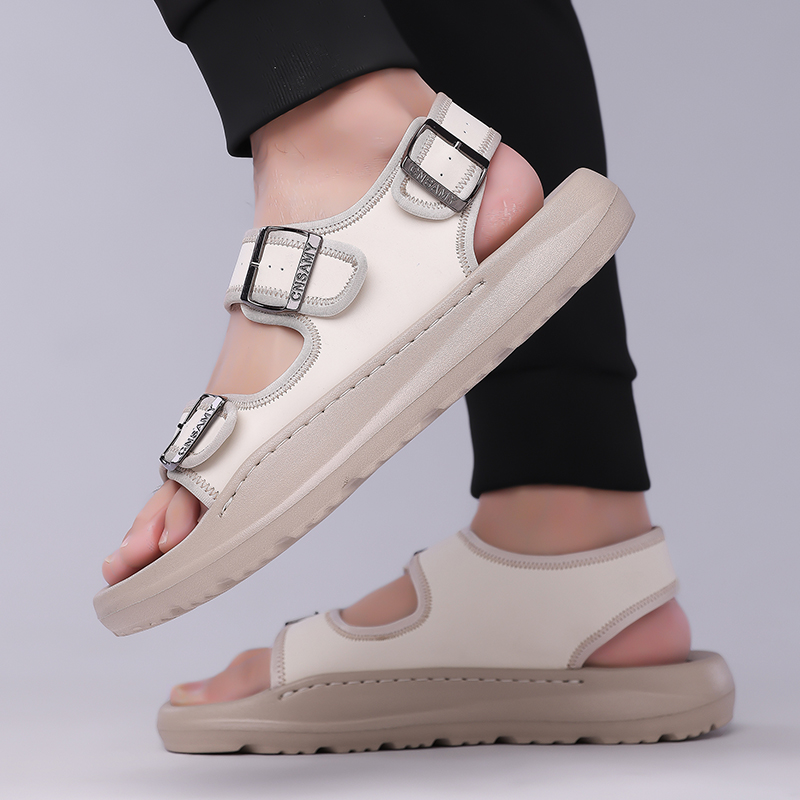 Men's Casual Summer Sandals Adjustable Comfortable Outdoor Hiking Beach Non-Slip Buckle Lightweight Waterproof Slippers