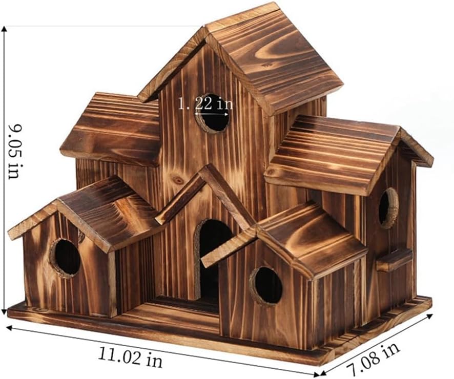 Multi-Level Wooden Bird House - Cozy & Spacious Home for Wild Birds