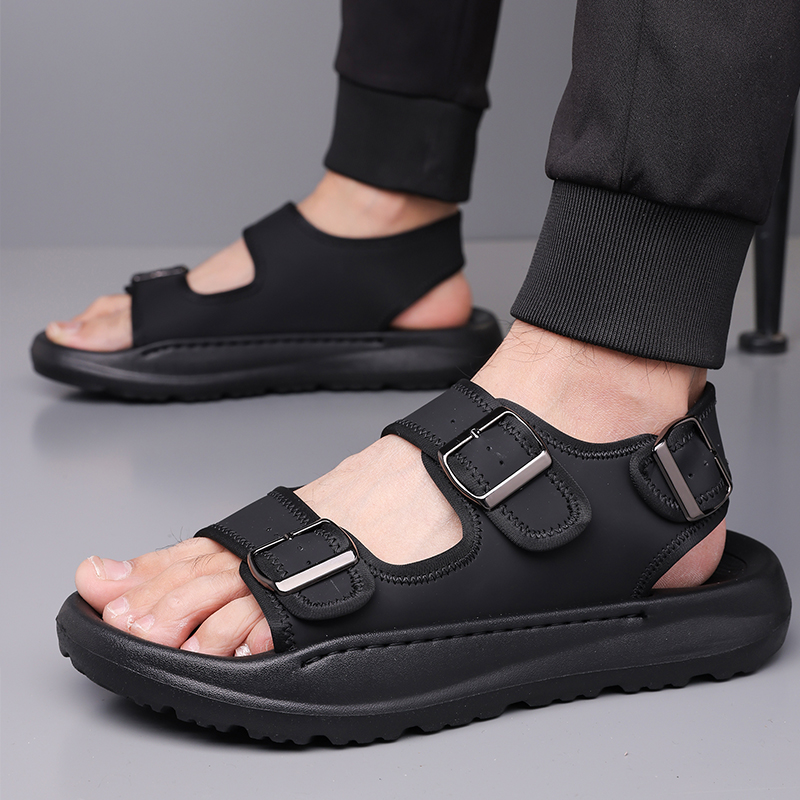 Men's Casual Summer Sandals Adjustable Comfortable Outdoor Hiking Beach Non-Slip Buckle Lightweight Waterproof Slippers