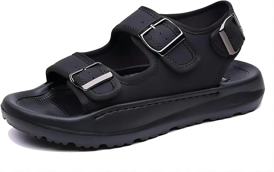 Men's Casual Summer Sandals Adjustable Comfortable Outdoor Hiking Beach Non-Slip Buckle Lightweight Waterproof Slippers