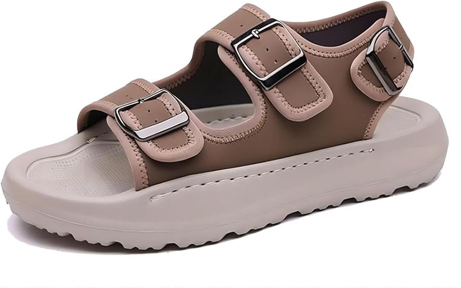 Men's Casual Summer Sandals Adjustable Comfortable Outdoor Hiking Beach Non-Slip Buckle Lightweight Waterproof Slippers