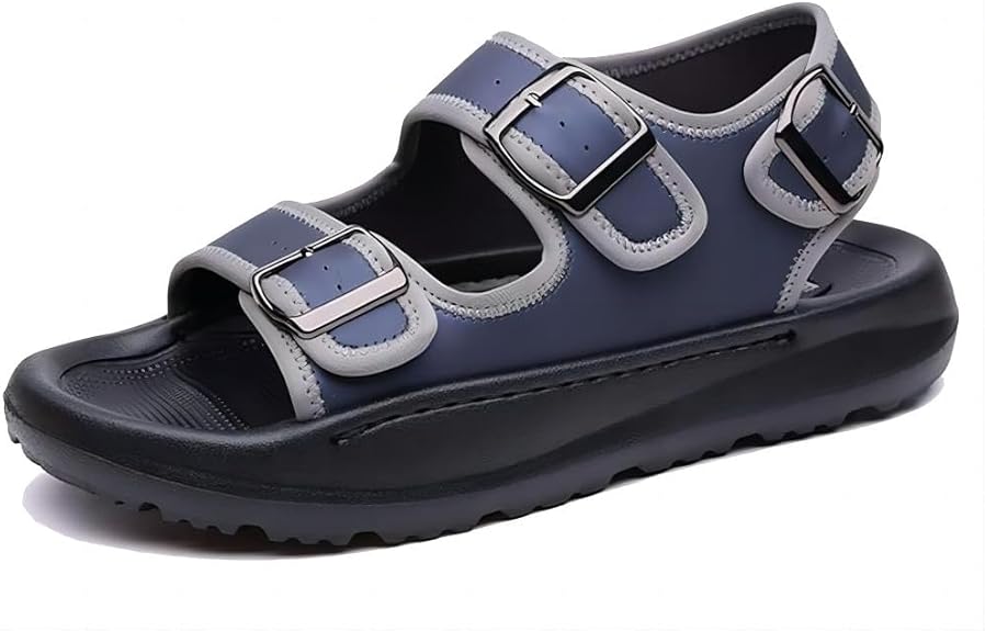 Men's Casual Summer Sandals Adjustable Comfortable Outdoor Hiking Beach Non-Slip Buckle Lightweight Waterproof Slippers