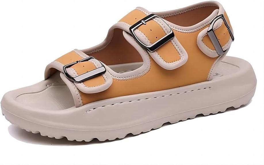 Men's Casual Summer Sandals Adjustable Comfortable Outdoor Hiking Beach Non-Slip Buckle Lightweight Waterproof Slippers