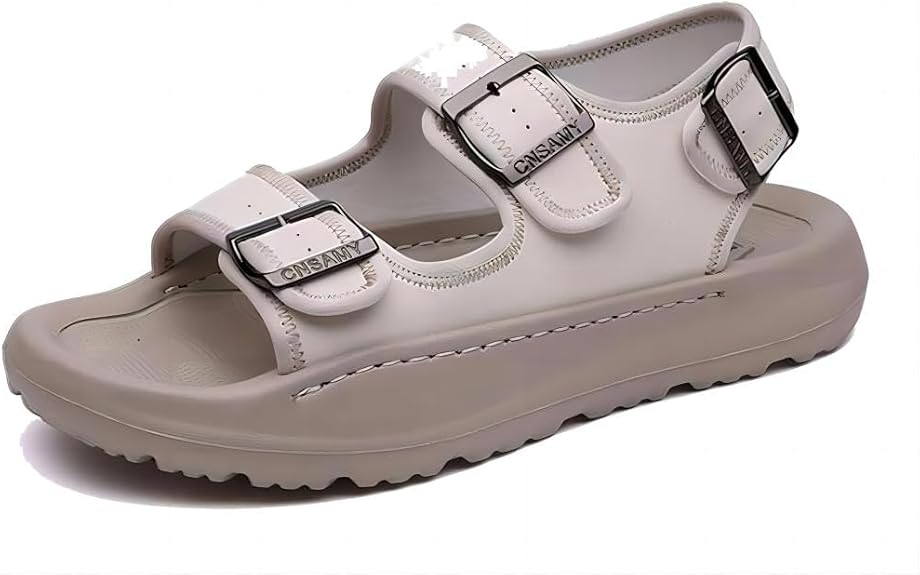 Men's Casual Summer Sandals Adjustable Comfortable Outdoor Hiking Beach Non-Slip Buckle Lightweight Waterproof Slippers