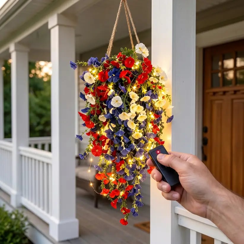 ✨US Celebrate America’s 250th Anniversary with Patriotic Hanging Flower Baskets