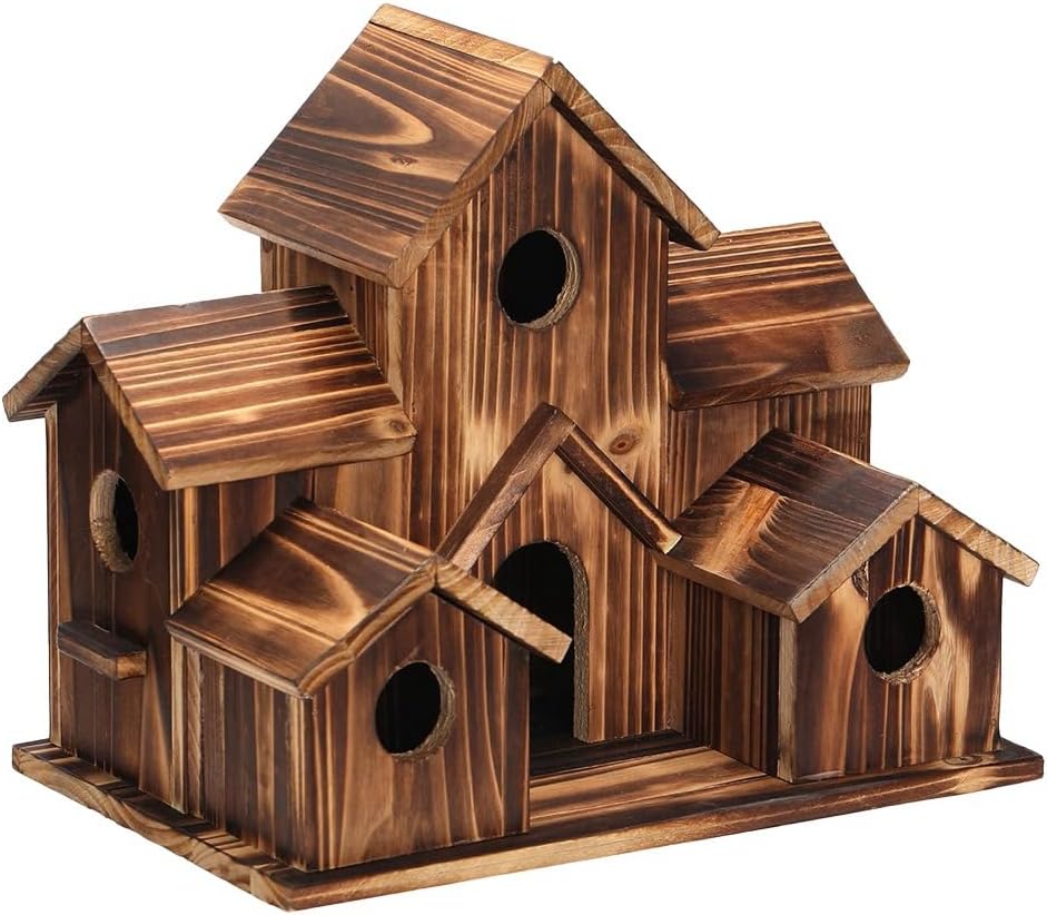 Multi-Level Wooden Bird House - Cozy & Spacious Home for Wild Birds