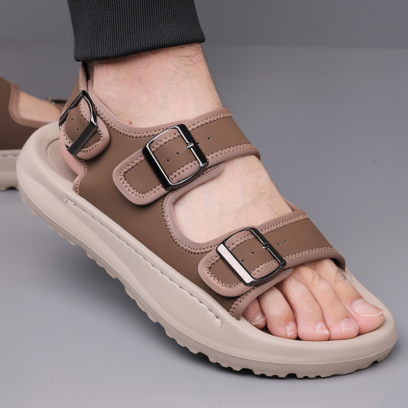 Men's Casual Summer Sandals Adjustable Comfortable Outdoor Hiking Beach Non-Slip Buckle Lightweight Waterproof Slippers