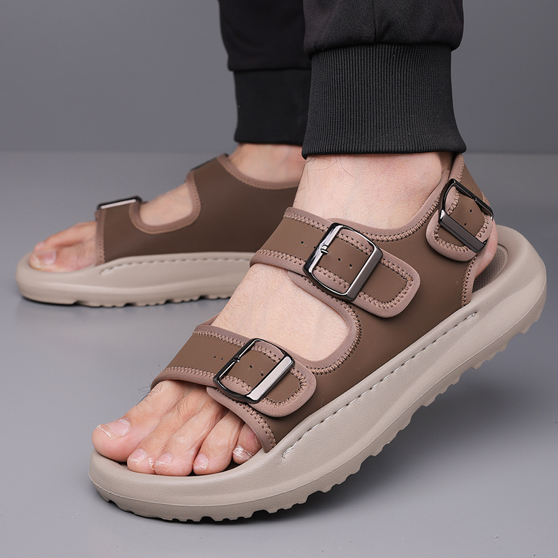Men's Casual Summer Sandals Adjustable Comfortable Outdoor Hiking Beach Non-Slip Buckle Lightweight Waterproof Slippers
