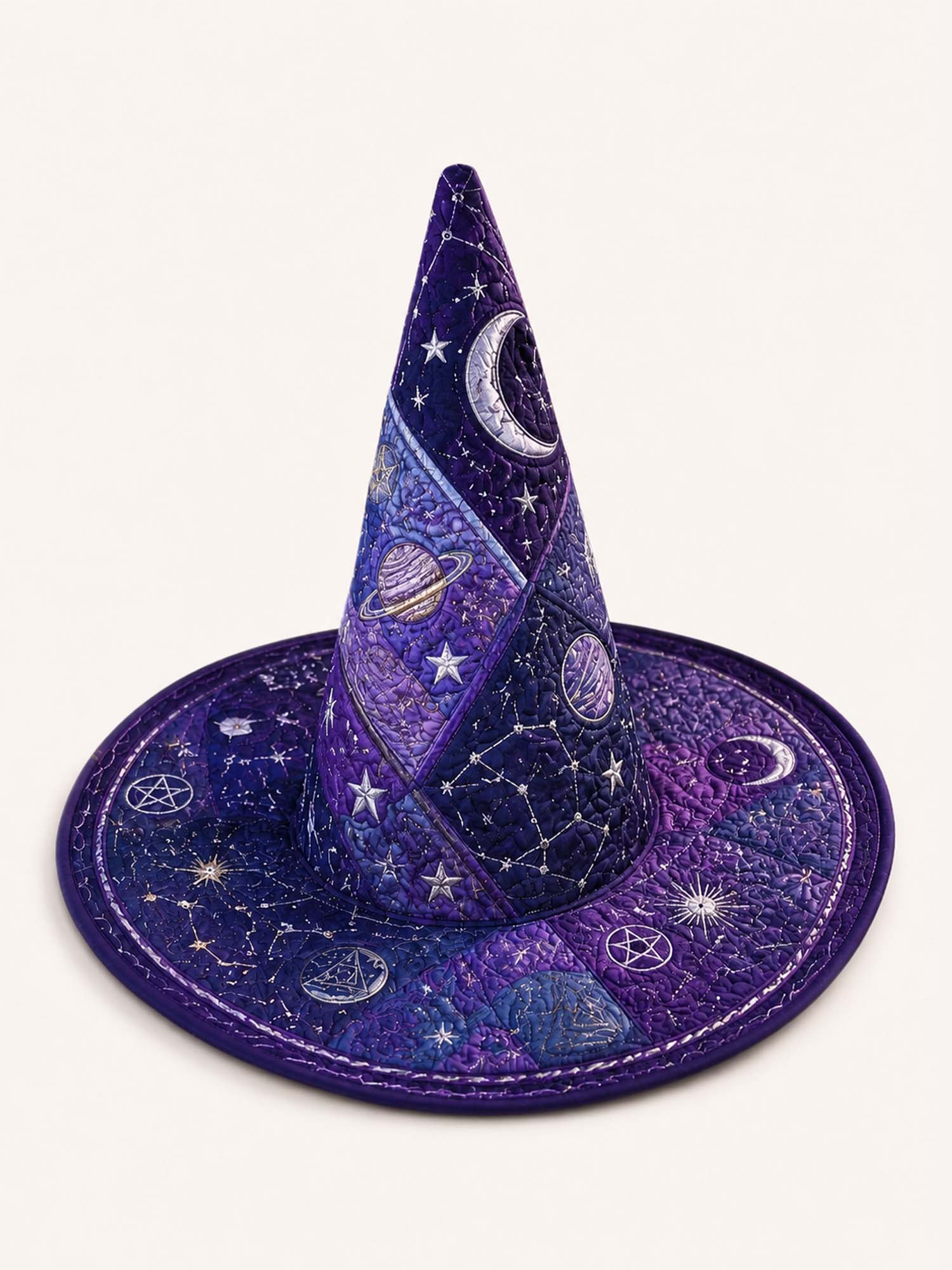 Dark Academia CosmicHandcrafted Quilted Witch Hat