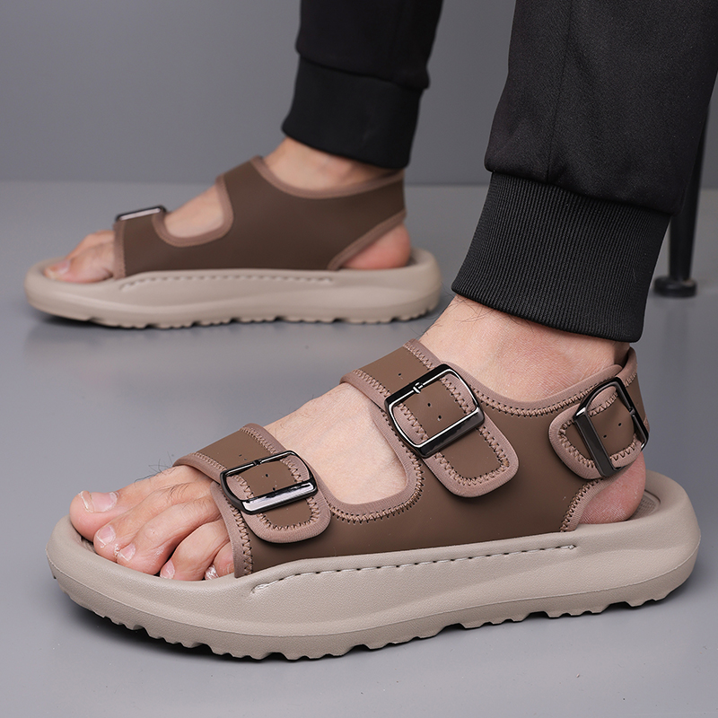 Men's Casual Summer Sandals Adjustable Comfortable Outdoor Hiking Beach Non-Slip Buckle Lightweight Waterproof Slippers