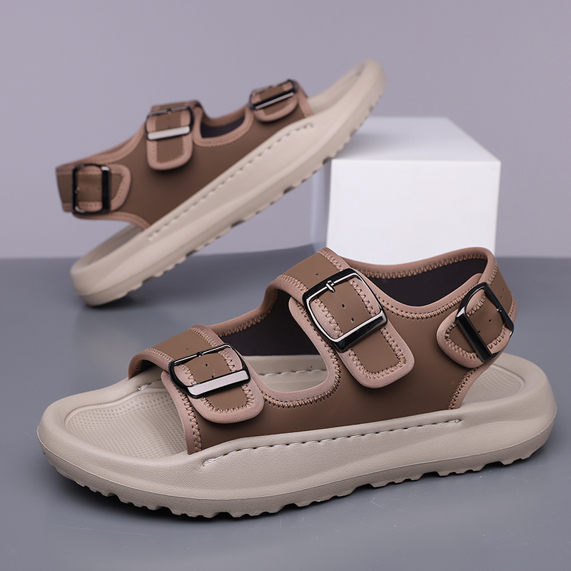 Men's Casual Summer Sandals Adjustable Comfortable Outdoor Hiking Beach Non-Slip Buckle Lightweight Waterproof Slippers