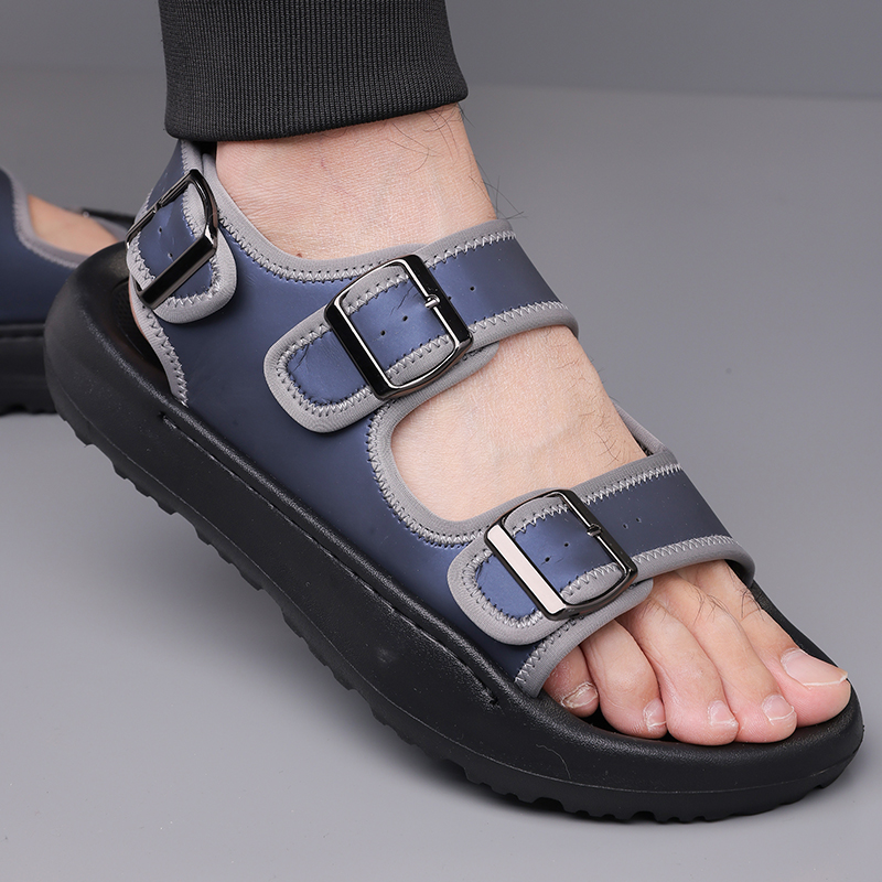 Men's Casual Summer Sandals Adjustable Comfortable Outdoor Hiking Beach Non-Slip Buckle Lightweight Waterproof Slippers