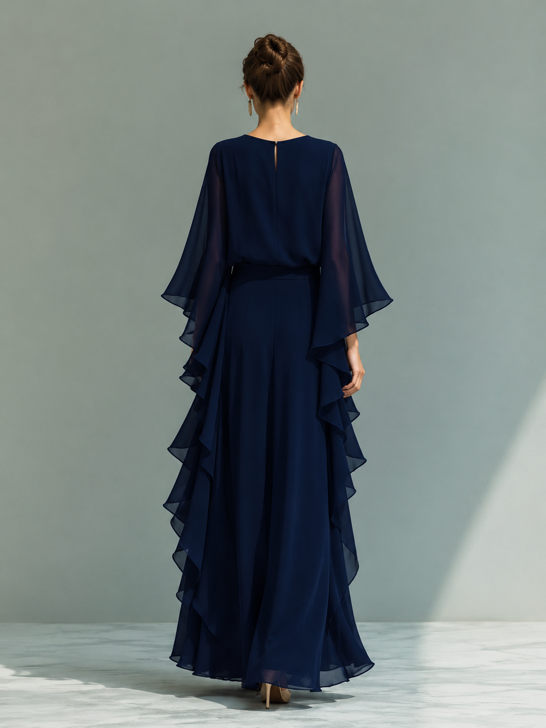 Summer Special Offer 50% Off! Elegant & Flowy Ruffled Shirt And Wide-leg Pants Two-piece Set