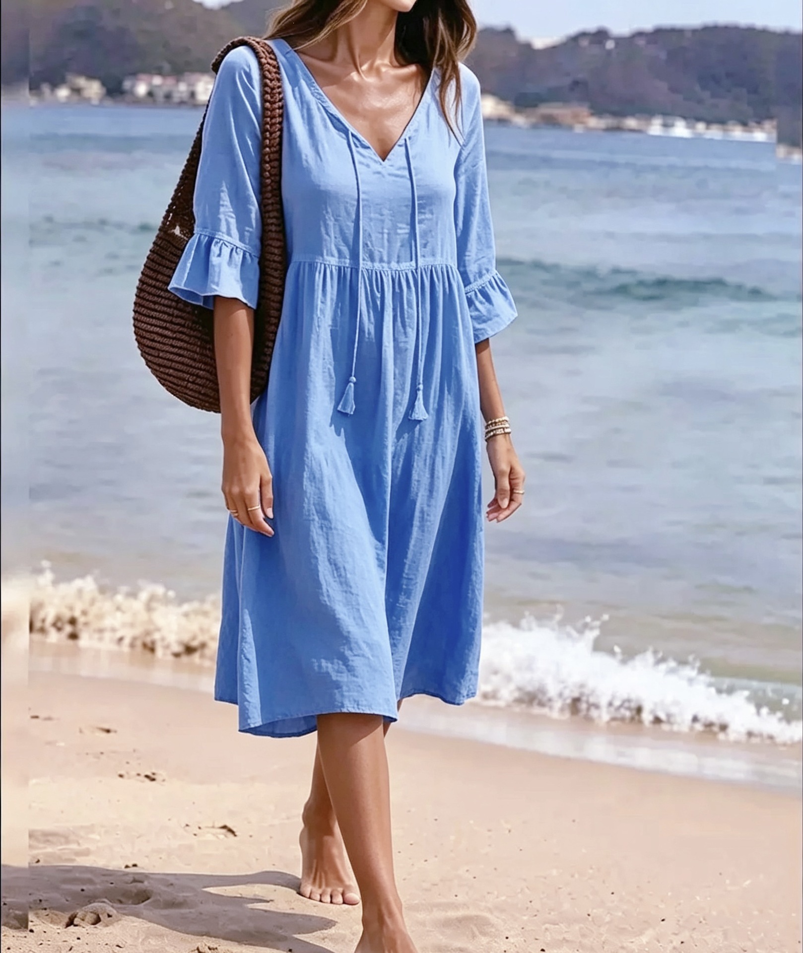 Effortless Boho Tiered Dress – Lightweight, Breathable, Perfect for Beach & Brunch