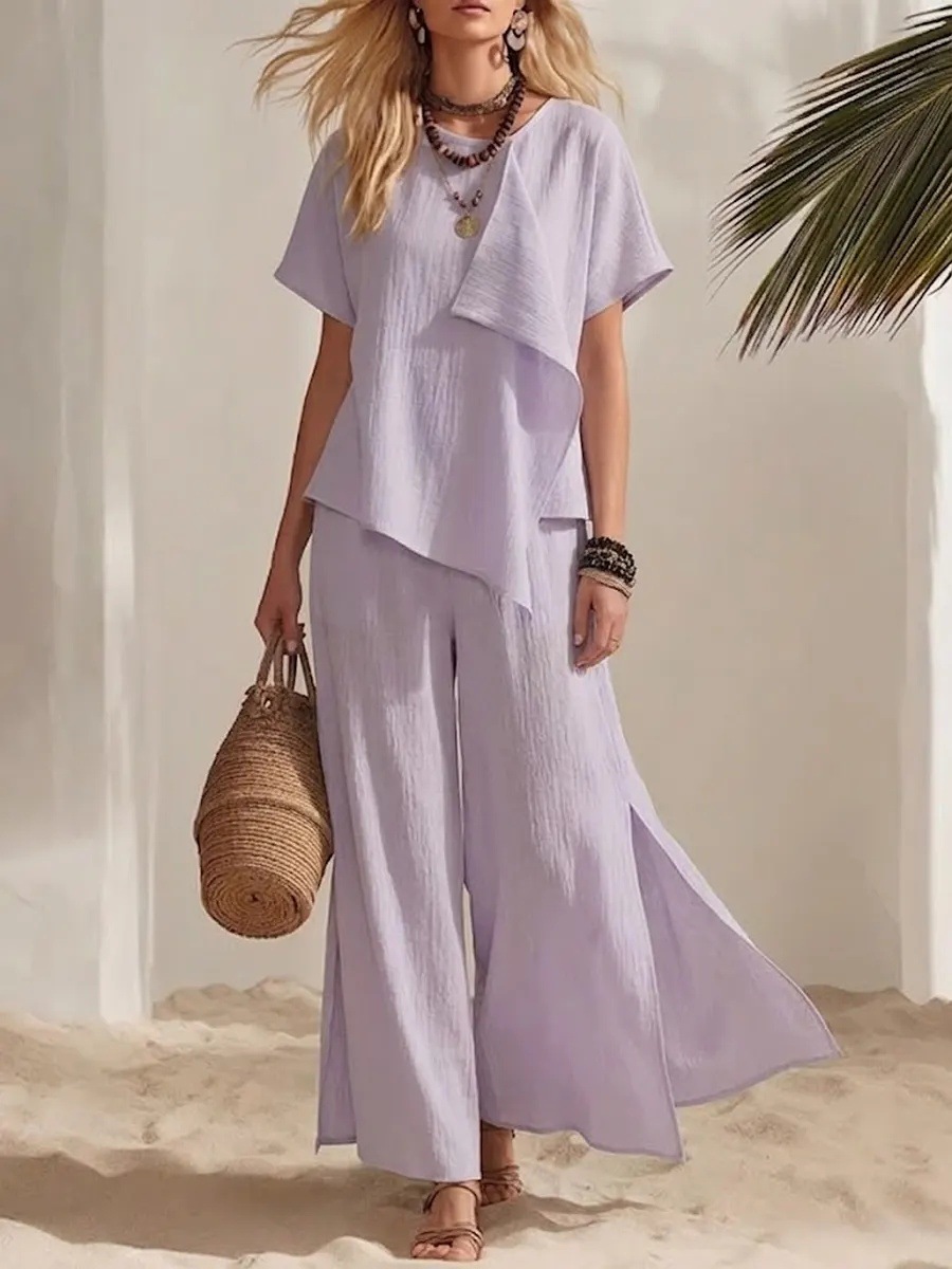 Hot Selling Now！Casual Linen And Cotton Two-piece Set