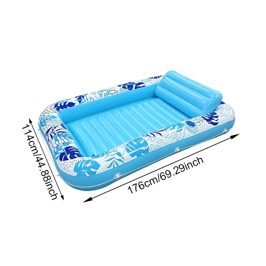 Square Turtle Shell Leaf Inflatable Pool Float Bed – Thick PVC Sunbathing Water Lounge for Summer Pool & Lake