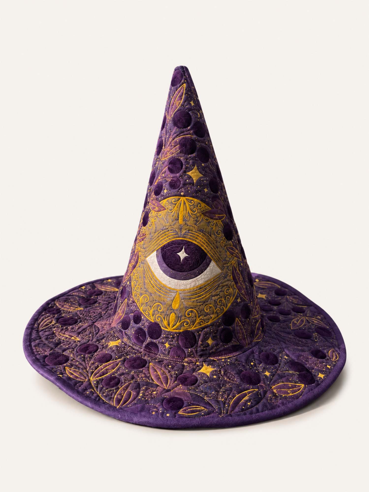 Mystic Moon Eye Celestial Gothic Handcrafted Quilted Witch Hat
