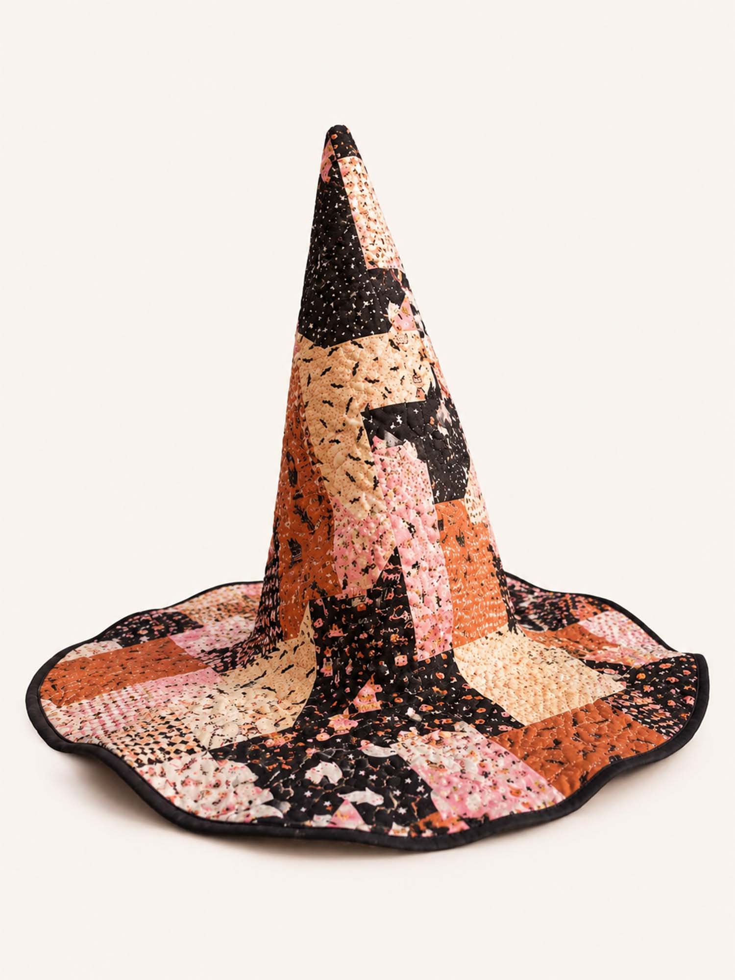 Cute Halloween Patchwork Handcrafted Quilted Witch Hat