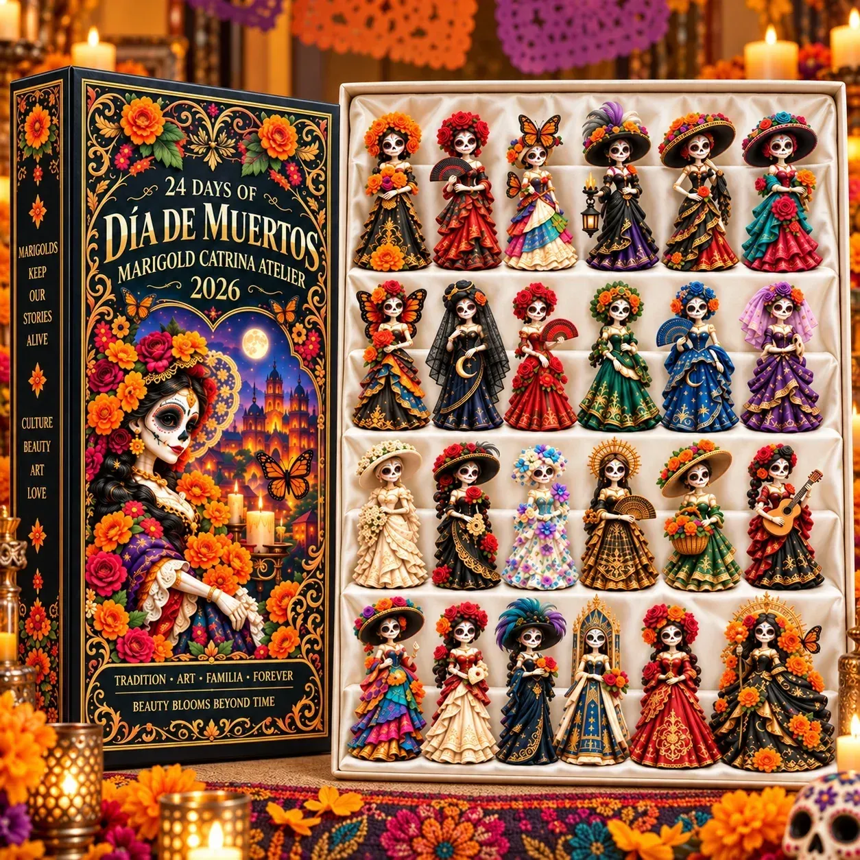 Day of the Dead Village 2026 – 24-Day Day of the Dead Collectible Countdown Calendar with 24 Unique Miniatures