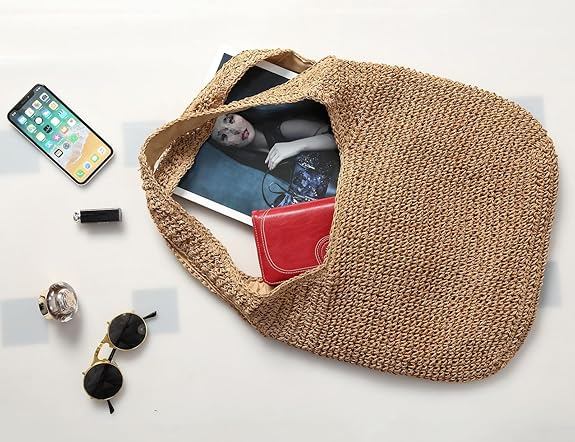Premium-Style Straw Bag:  Large-Capacity Tote—Women's Shoulder Bag for Vacation & Beach