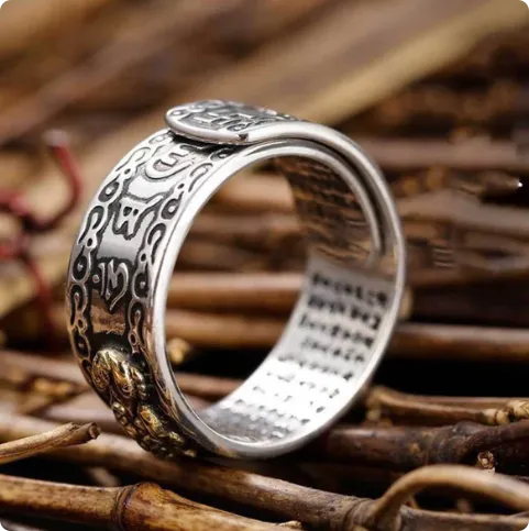 Buddha Stones Lucky FengShui PiXiu Wealth Ring