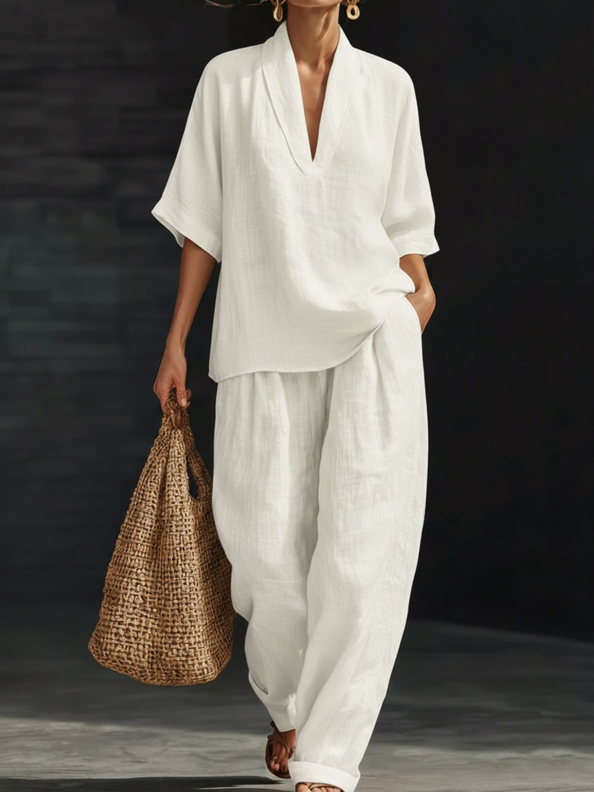 New Arrivals🔥 Casual And Cozy Minimalist Linen Two-piece Set