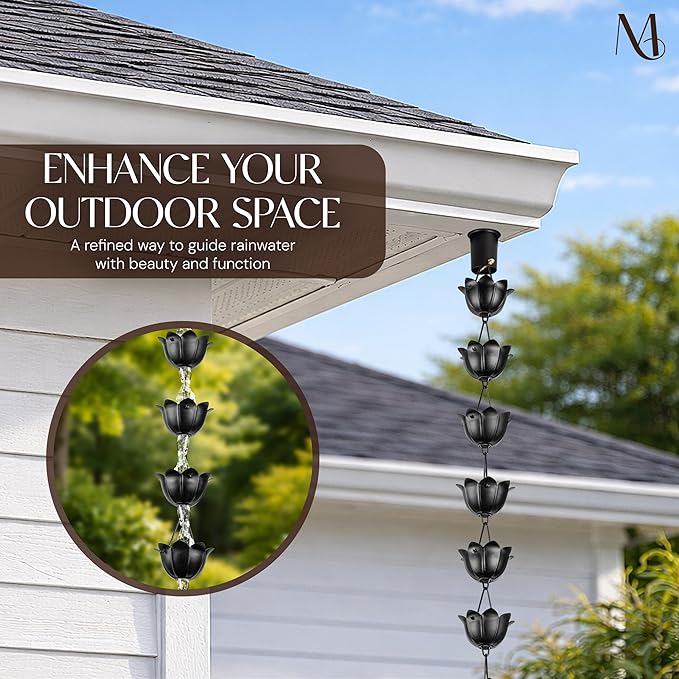 Limited-time offer🔥Monarch Rain Chains Aluminum "Lotus" Series Rain Chain (for Gutters)