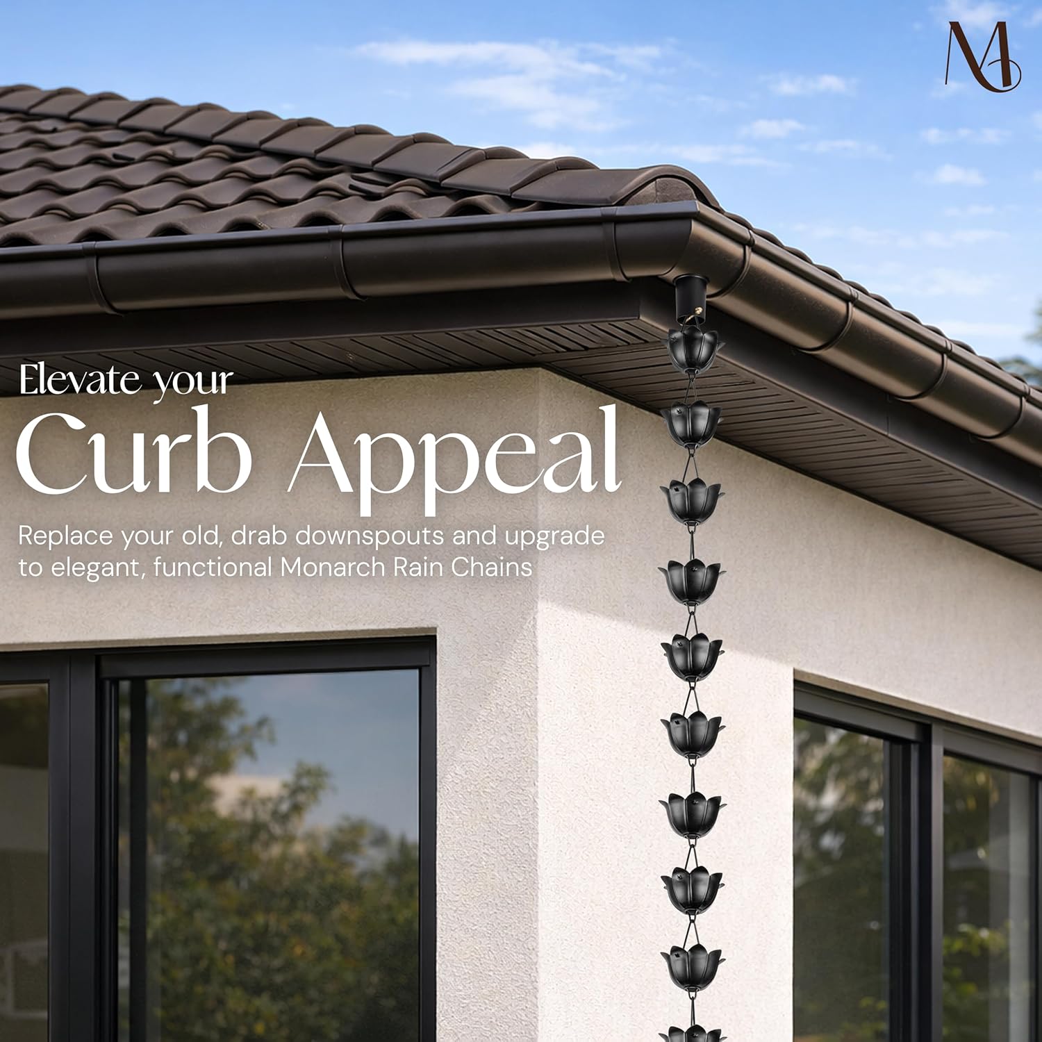 Limited-time offer🔥Monarch Rain Chains Aluminum "Lotus" Series Rain Chain (for Gutters)