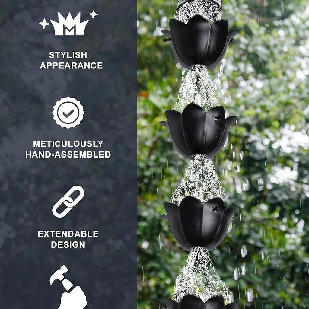 Limited-time offer🔥Monarch Rain Chains Aluminum "Lotus" Series Rain Chain (for Gutters)