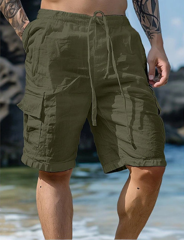 2026 new men's cotton and linen shorts