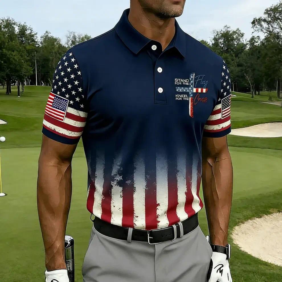 US 250th Anniversary Print Men's Polo Shirt