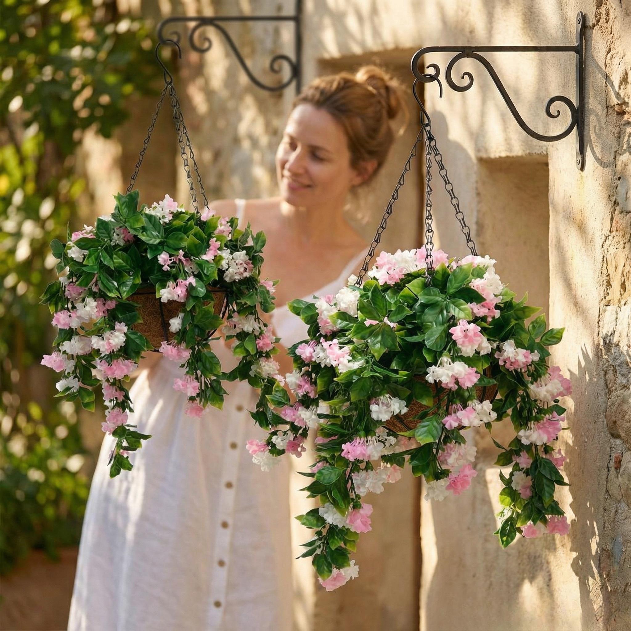 ✈️Limited-time offer🌺Faux Crepe Myrtle Hanging Baskets – Ultra-Realistic🌸✨