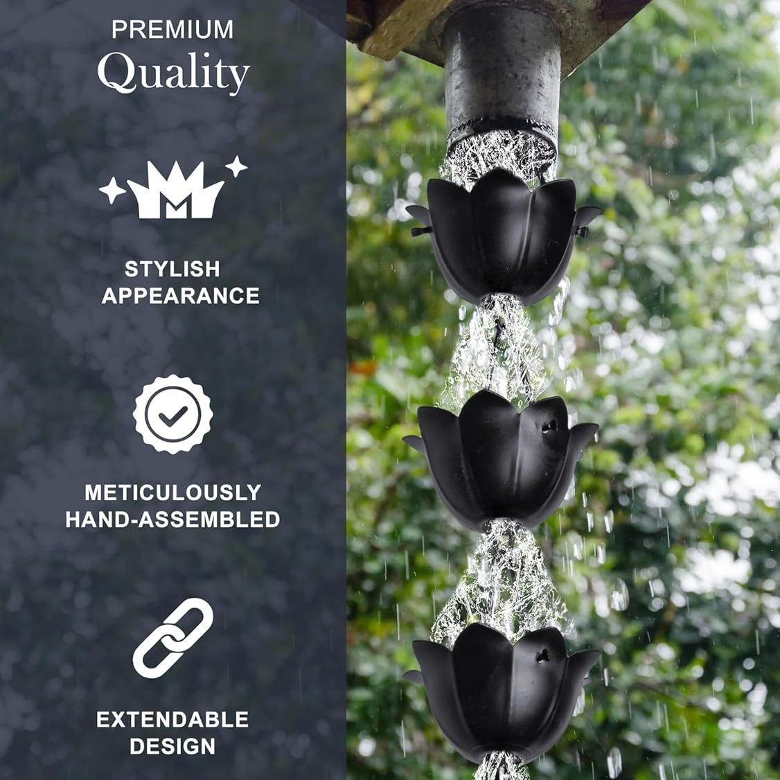 Limited-time offer🔥Monarch Rain Chains Aluminum "Lotus" Series Rain Chain (for Gutters)