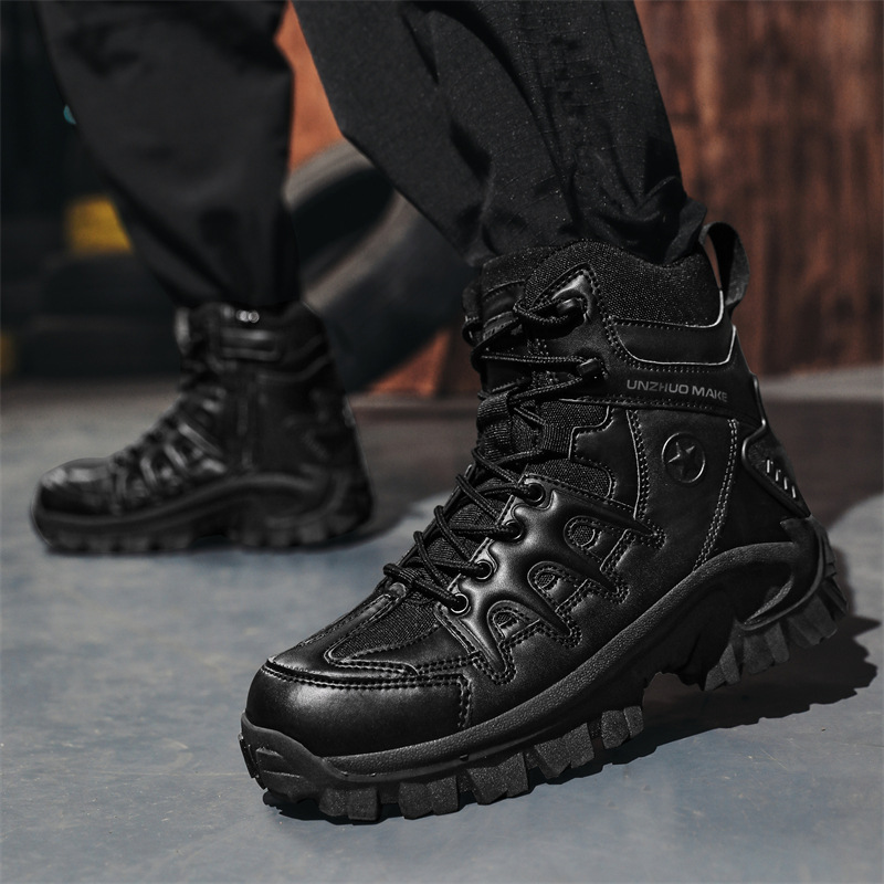 (🎁Free Socks Giveaway🧦) Men Waterproof Non-Slip Hiking Boots Orthopedic Support Anti-Smash Anti-Puncture Work Boots