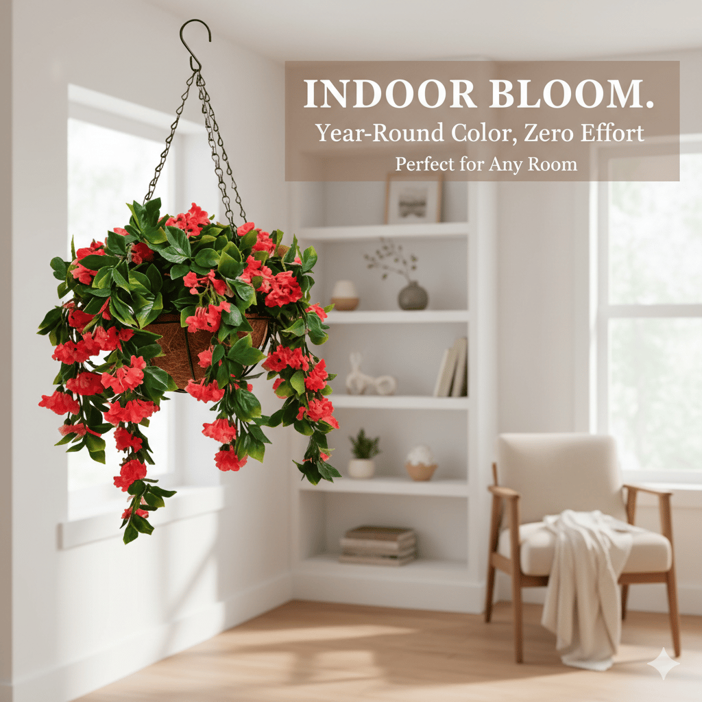 ✈️Limited-time offer🌺Faux Crepe Myrtle Hanging Baskets – Ultra-Realistic🌸✨