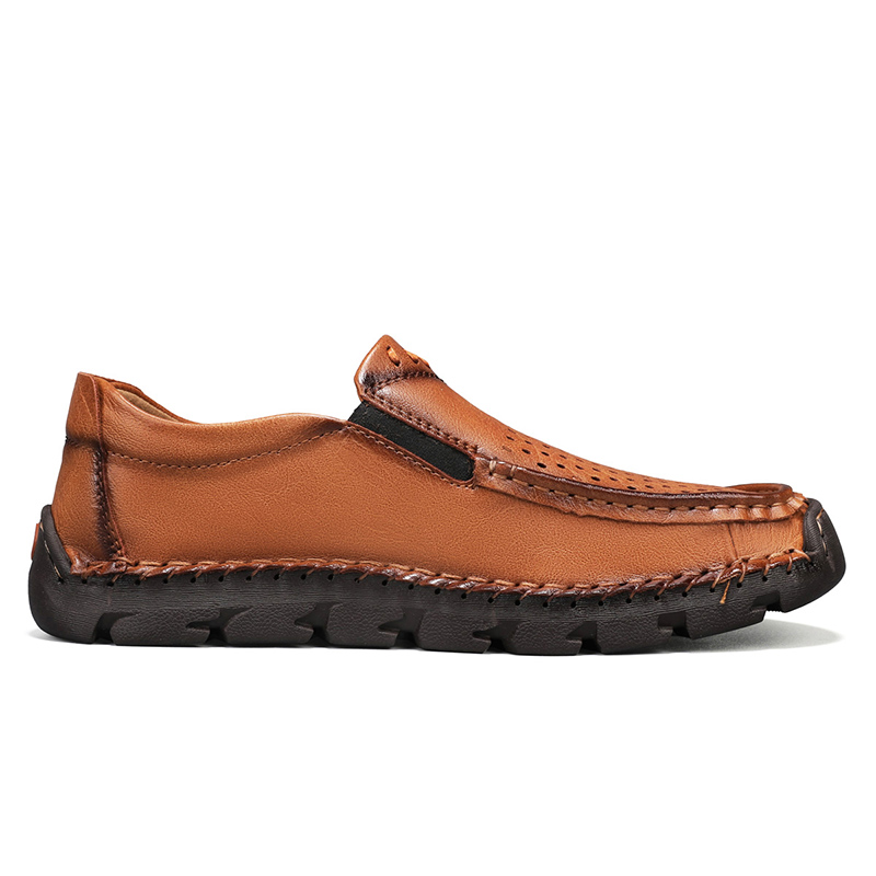 ⏰ Limited-Time 70% OFF –Men’s Breathable Leather Loafers with Easy Zip – Wide Toe, Arch Support, Waterproof, Pressure Relief, Non-Slip Comfort for Everyday & Travel