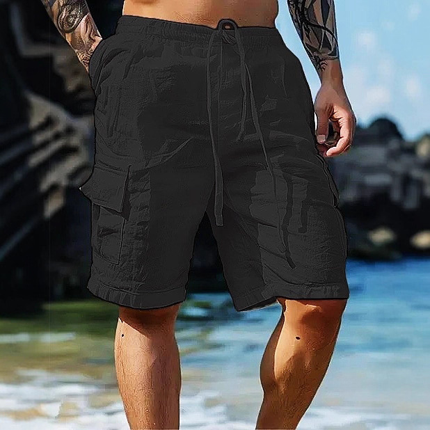 2026 new men's cotton and linen shorts